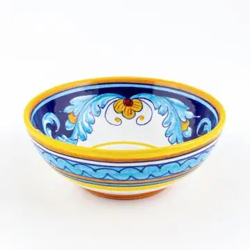 Italian cereal bowl from the Geometrico S11 Collection handmade by Eugenio Ricciarelli - Deruta, Rapallo, Amalfi