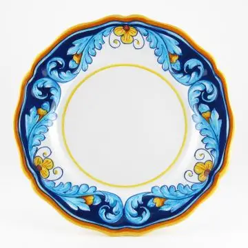 Italian dinner plate from the Geometrico S11 Collection handmade by Eugenio Ricciarelli - Deruta, Rapallo, Amalfi