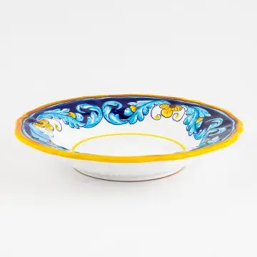 Italian pasta & soup plate from the Geometrico S11 Collection handmade by Eugenio Ricciarelli - Deruta, Rapallo, Amalfi