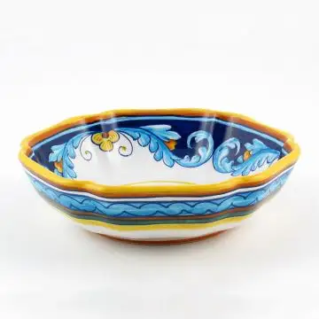 Italian serving bowl from the Geometrico S11 Collection handmade by Eugenio Ricciarelli - Deruta, Rapallo, Amalfi