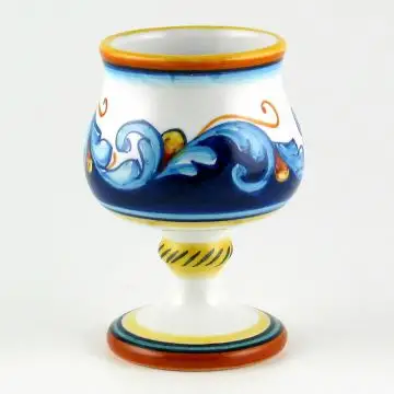 Italian goblet from the Geometrico S12 Collection handmade by Eugenio Ricciarelli - Deruta, Rapallo, Amalfi