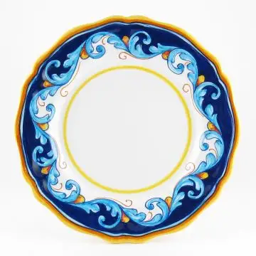 Italian dinner plate from the Geometrico S12 Collection handmade by Eugenio Ricciarelli - Deruta, Rapallo, Amalfi