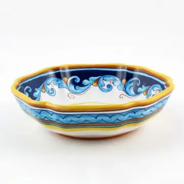 Italian serving bowl from the Geometrico S12 Collection handmade by Eugenio Ricciarelli - Deruta, Rapallo, Amalfi