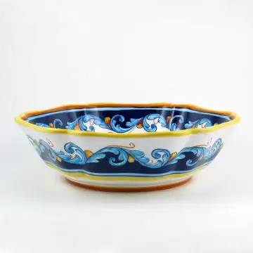 Italian serving bowl from the Geometrico S12 Collection handmade by Eugenio Ricciarelli - Deruta, Rapallo, Amalfi