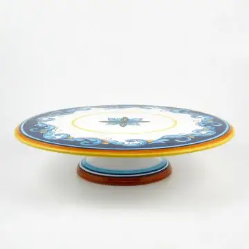 Italian cake & cheese stand from the Geometrico S12 Collection handmade by Eugenio Ricciarelli - Deruta, Rapallo, Amalfi