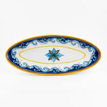 Italian fish platter from the Geometrico S12 Collection handmade by Eugenio Ricciarelli - Deruta, Rapallo, Amalfi