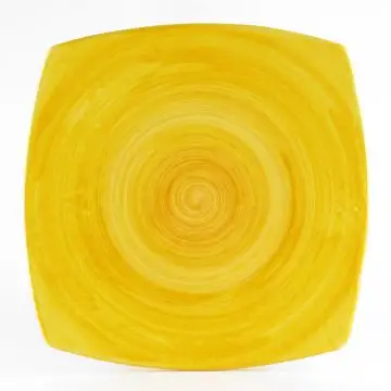 Italian dinner plate from the Sushi Giallo Collection handmade by D&G Design in Deruta