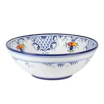Deruta serving bowl from the Toscana Blu collection, handmade by Antica Deruta - Italy