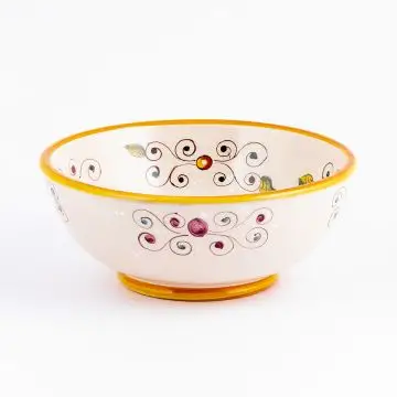 Tulipano Classico yellow-s Italian cereal bowl handmade by Ceramiche Andrilia in Deruta - main image