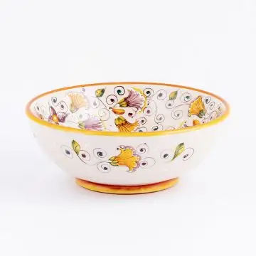 Tulipano Classico yellow Italian cereal bowl handmade by Ceramiche Andrilia in Deruta - main image