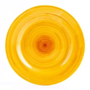 Tulipano Classico yellow Italian salad & dessert plate handmade by Ceramiche Andrilia in Deruta - main image