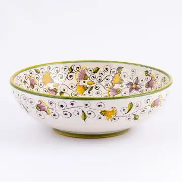 Tulipano Classico Italian serving bowl handmade by Ceramiche Andrilia in Deruta - main image