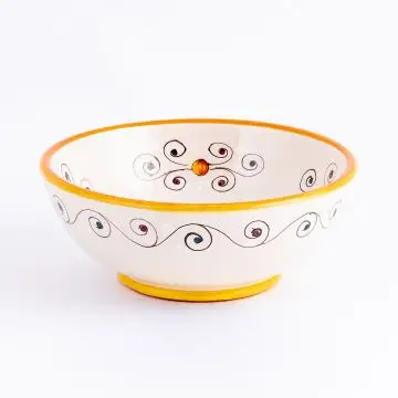 Tulipano Semplice yellow Italian cereal bowl handmade by Ceramiche Andrilia in Deruta - main image
