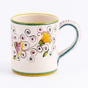 Tulipano Semplice green Italian mug handmade by Ceramiche Andrilia in Deruta - main image