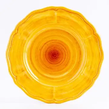 Tulipano Semplice yellow Italian salad & dessert plate handmade by Ceramiche Andrilia in Deruta - main image