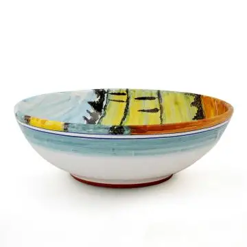Italian serving bowl from the Umbria Collection handmade by D&G Design in Deruta
