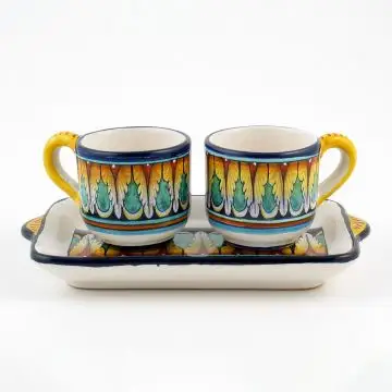 Vario F1 Italian espresso set handmade by Fima in Deruta