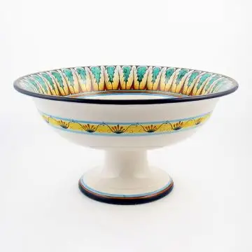 Vario F1 Italian footed fruit bowl handmade by Fima in Deruta