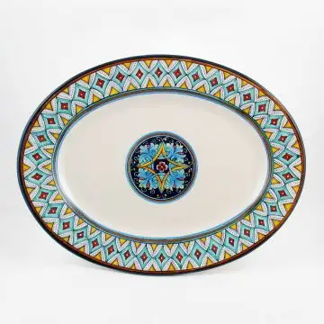Vario F4 Italian oval platter handmade by Fima in Deruta