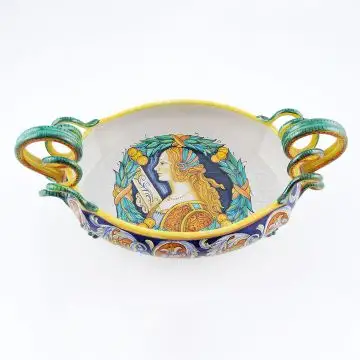 Italian centerpiece Renaissance handmade by Francesca Niccacci in Deruta