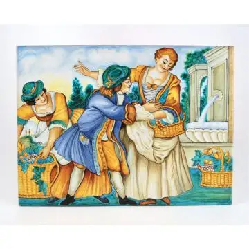Italian wall plaque Amore Gentile handmade by Francesca Niccacci in Deruta