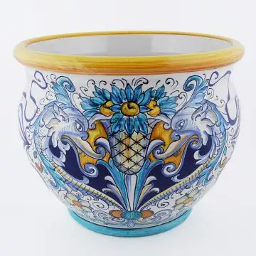 Italian planter Dragon handmade by Francesca Niccacci in Deruta