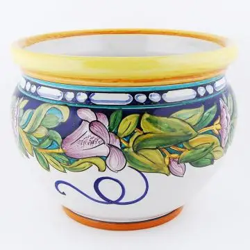 Italian planter Lilium 3 handmade by Francesca Niccacci in Deruta