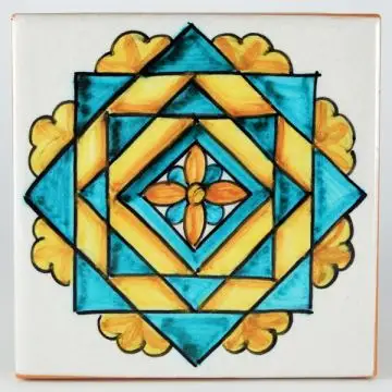 Italian tile VD06 handmade by Francesca Niccacci in Deruta