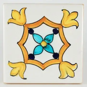 Italian tile VD08 handmade by Francesca Niccacci in Deruta