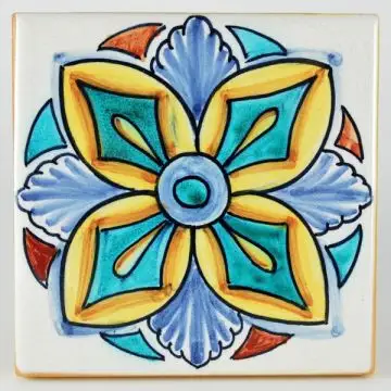 Italian tile VD09 handmade by Francesca Niccacci in Deruta