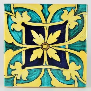 Italian tile VD14 handmade by Francesca Niccacci in Deruta