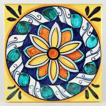 Italian tile VD17 handmade by Francesca Niccacci in Deruta