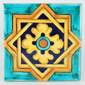 Italian tile VD18 handmade by Francesca Niccacci in Deruta