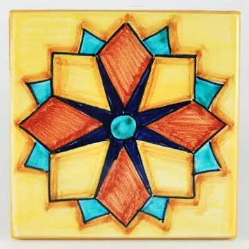 Italian tile VD20 handmade by Francesca Niccacci in Deruta