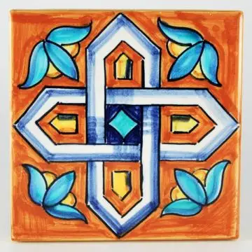 Italian tile VD21 handmade by Francesca Niccacci in Deruta