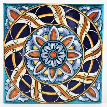 Italian tile VD28 handmade by Francesca Niccacci in Deruta