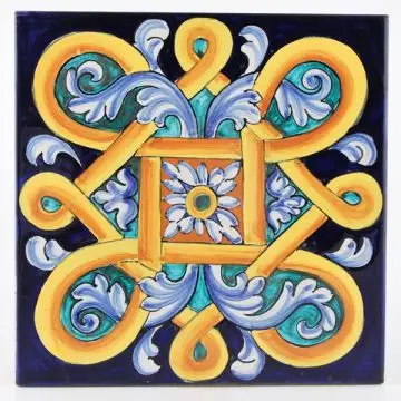 Italian tile VD30 handmade by Francesca Niccacci in Deruta