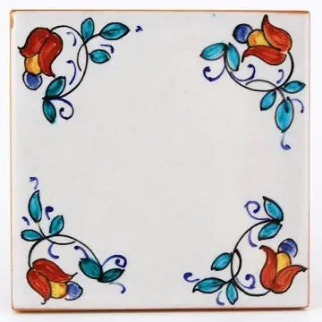 Italian tile VD31 handmade by Francesca Niccacci in Deruta