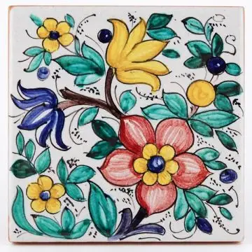 Italian tile VD33 handmade by Francesca Niccacci in Deruta