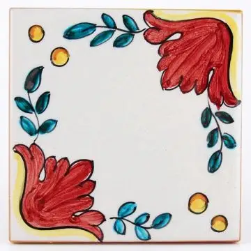 Italian tile VD34 handmade by Francesca Niccacci in Deruta