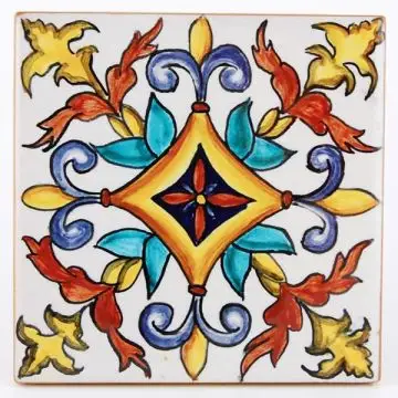 Italian tile VD35 handmade by Francesca Niccacci in Deruta