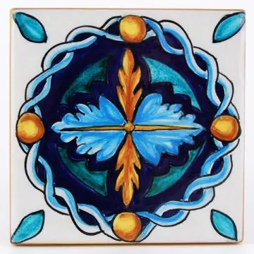 Italian tile VD36 handmade by Francesca Niccacci in Deruta