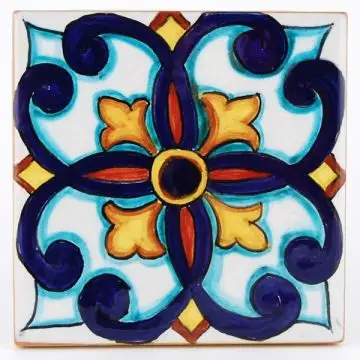 Italian tile VD37 handmade by Francesca Niccacci in Deruta