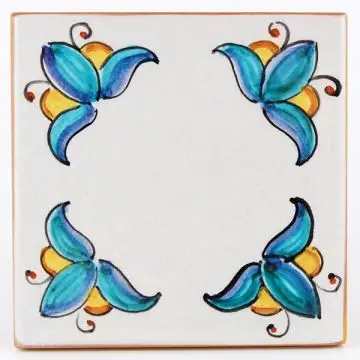 Italian tile VD38 handmade by Francesca Niccacci in Deruta