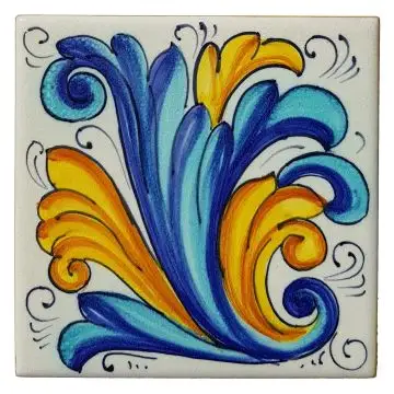 Italian tile VD53 handmade by Francesca Niccacci in Deruta