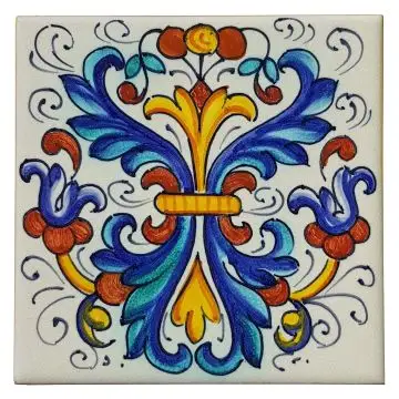 Italian tile VD54 handmade by Francesca Niccacci in Deruta