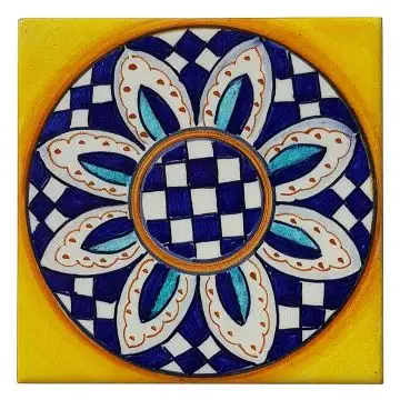 Italian tile VD55 handmade by Francesca Niccacci in Deruta