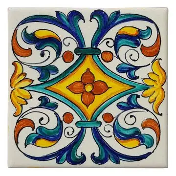 Italian tile VD57 handmade by Francesca Niccacci in Deruta