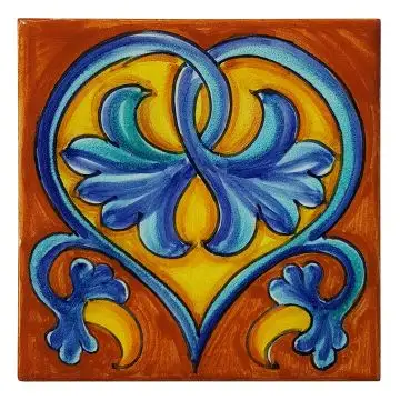 Italian tile VD58 handmade by Francesca Niccacci in Deruta