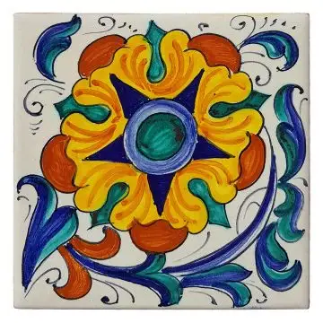 Italian tile VD59 handmade by Francesca Niccacci in Deruta